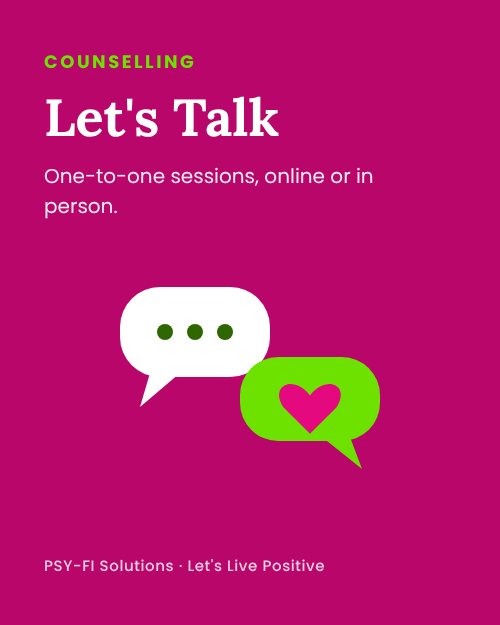 One-to-one counselling sessions